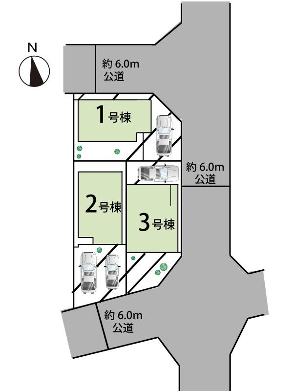 The entire compartment Figure. Minami Nagareyama 6-chome! ! All three buildings! !