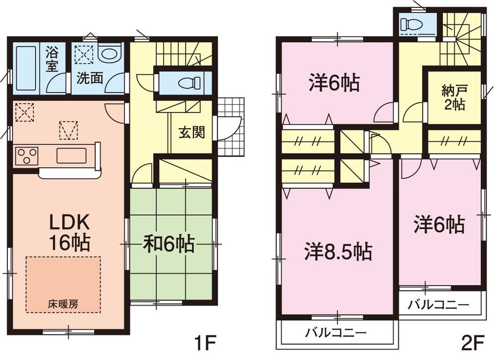 Floor plan. (1 Building), Price 39,800,000 yen, 4LDK+S, Land area 141 sq m , Building area 104.89 sq m