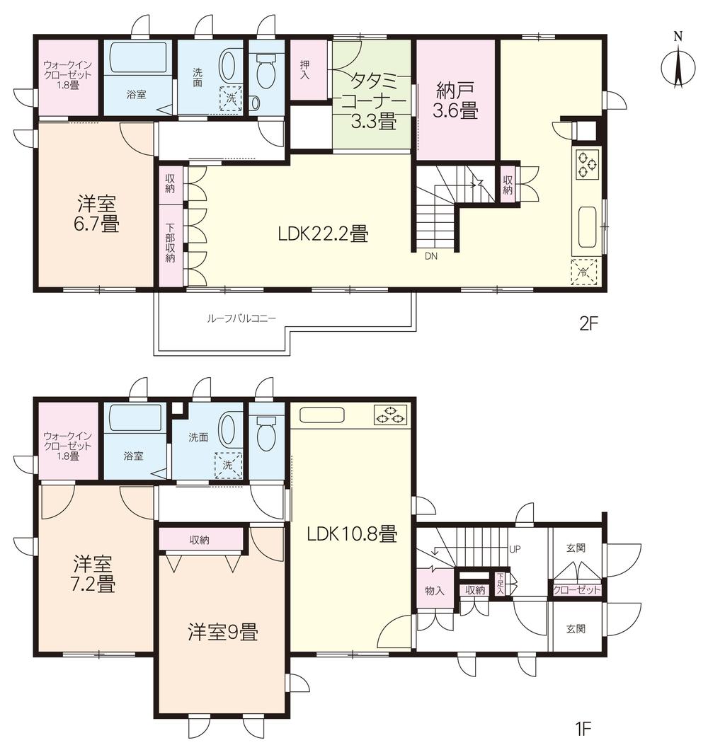 Floor plan. 48 million yen, 3LLDDKK + S (storeroom), Land area 171.91 sq m , Building area 155.43 sq m