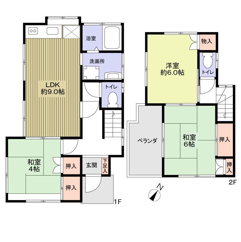 Floor plan. 17.5 million yen, 3LDK, Land area 151 sq m , Building area 67.06 sq m