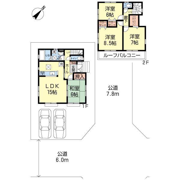 Floor plan. 33,900,000 yen, 4LDK, Land area 142.59 sq m , Building area 99.78 sq m floor plan