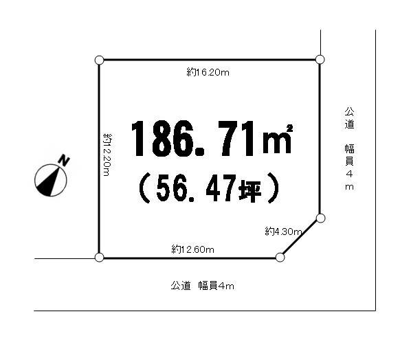 Compartment figure. Land price 29,800,000 yen, Land area 186.71 sq m