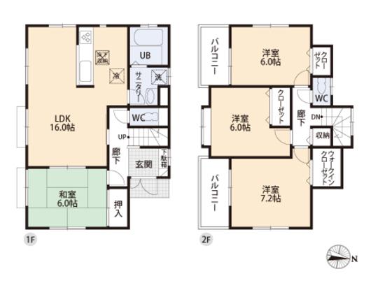 Floor plan. 31,800,000 yen, 4LDK, Land area 137.56 sq m , Building area 98.12 sq m floor plan