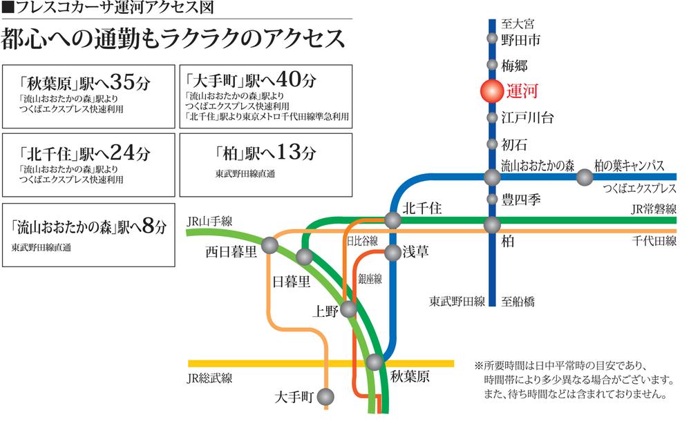 route map. Using the Tsukuba Express also Easy access to Tokyo