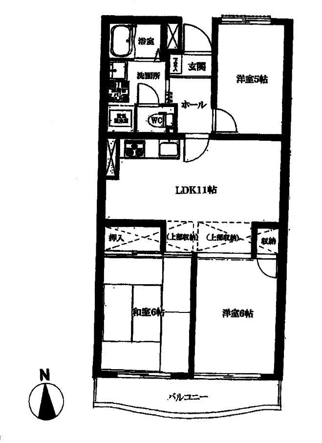 Floor plan. 3LDK, Price 10 million yen, Occupied area 59.78 sq m , Balcony area 6.07 sq m
