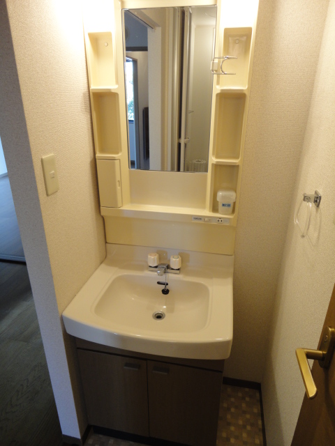 Washroom. Stand-alone is a washbasin