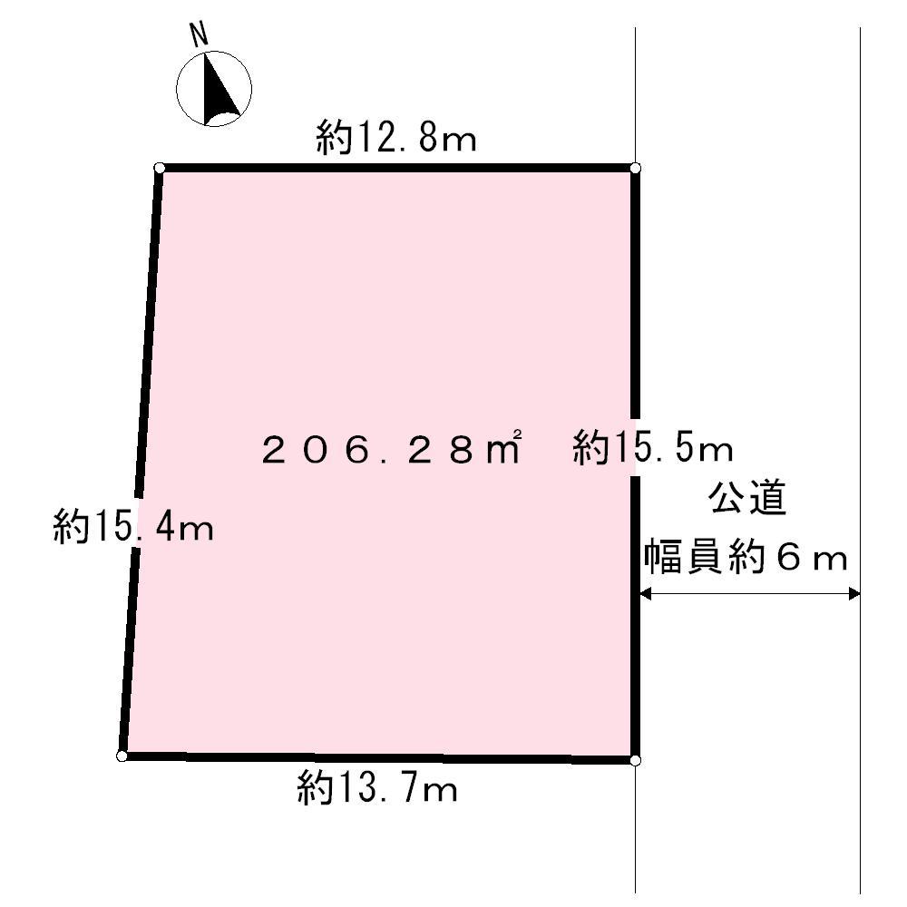 Compartment figure. Land price 37,800,000 yen, Land area 206.28 sq m