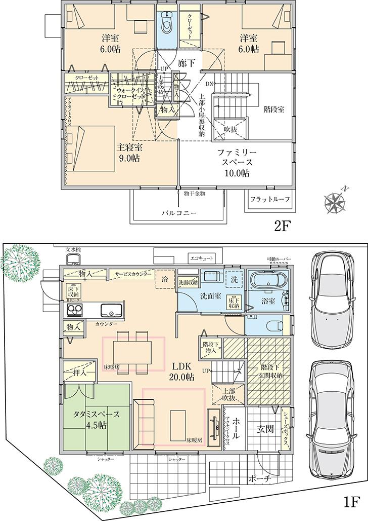 Floor plan.  [No. 16 place] So we have drawn on the basis of the Plan view] drawings, Plan and the outer structure ・ Planting, etc., It may actually differ slightly from.  Also, car ・ furniture ・ Consumer electronics ・ Fixtures, etc. are not included in the price.