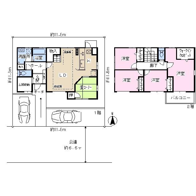 Floor plan. 29,800,000 yen, 4LDK + S (storeroom), Land area 138 sq m , Building area 112.93 sq m