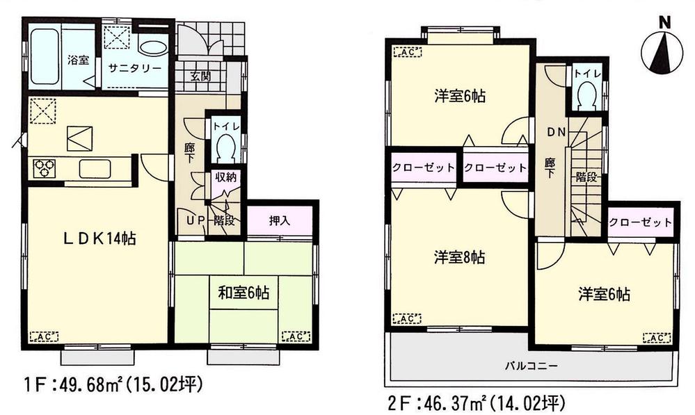 Floor plan. 24,800,000 yen, 4LDK, Land area 118.21 sq m , There is a building area of ​​96.05 sq m All rooms are housed! Car space 2 Tayca Property! Spacious in all rooms 6 quires more!