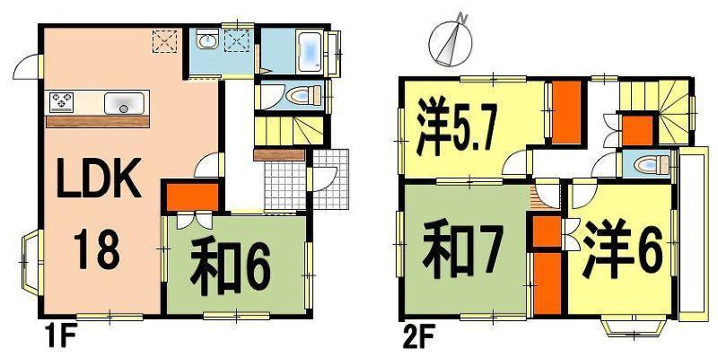 Floor plan.  ◆ Car space is 2 car Friendly 4LDK. It is characteristic of Japanese-style room there is a 2 room. At any time because it will guide you, Please feel free to contact us.
