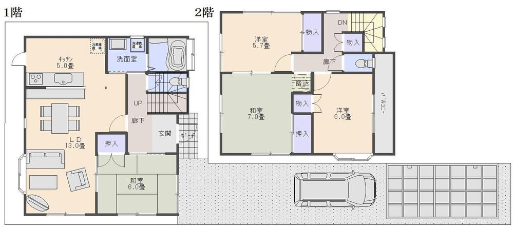 Floor plan. 15 million yen, 4LDK, Land area 120.64 sq m , Building area 98.54 sq m