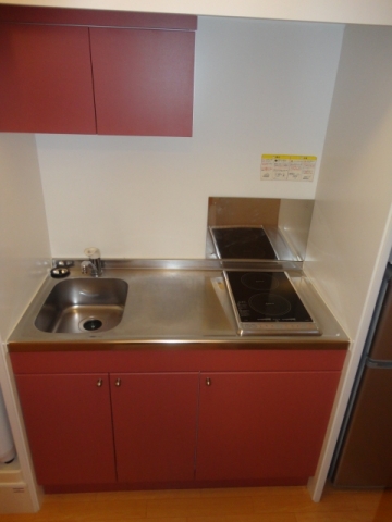 Kitchen. There is also a cooking space in the two-burner stove