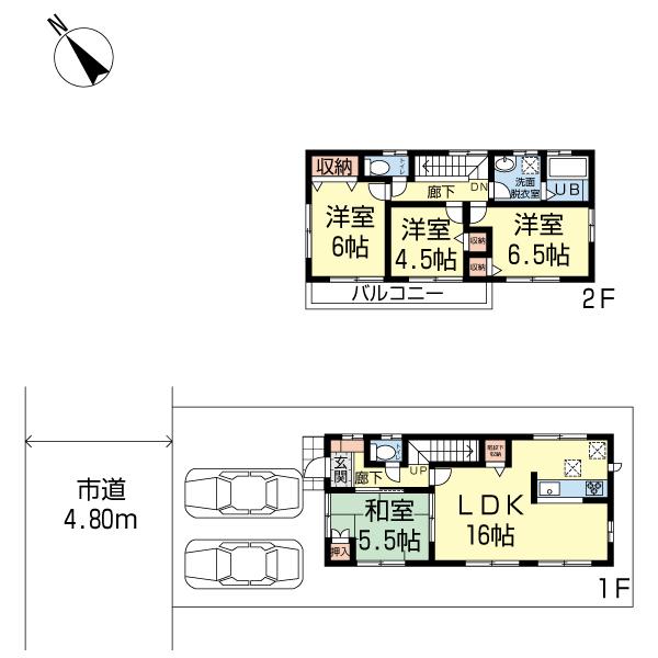 Floor plan. 23,700,000 yen, 4LDK, Land area 102.28 sq m , Building area 94.27 sq m Floor