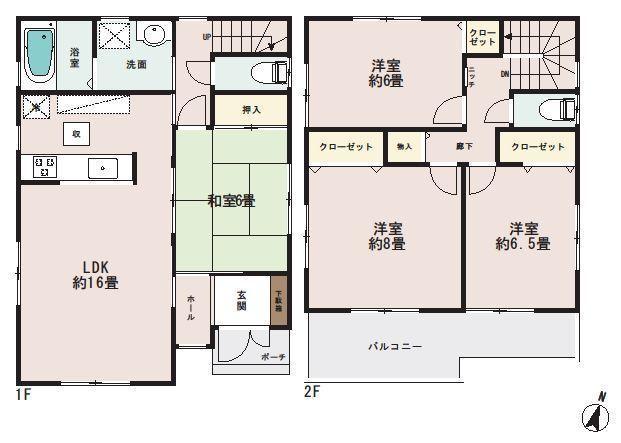 Floor plan.  ◆ Eco residential friendly to the earth with a solar power generation system. Front road is wide and bright south 6m. Please feel free to contact us if you are interested in.