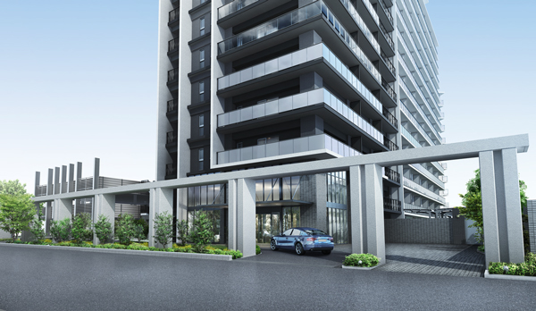 Shared facilities.  [Unison gate] Adopted Unison gate to increase the prestige of the building (Rendering)