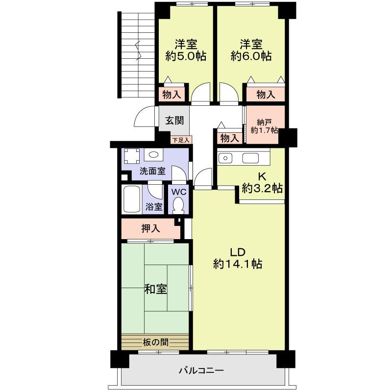 Floor plan. 3LDK + S (storeroom), Price 18,800,000 yen, Occupied area 81.11 sq m , Balcony area 9.1 sq m