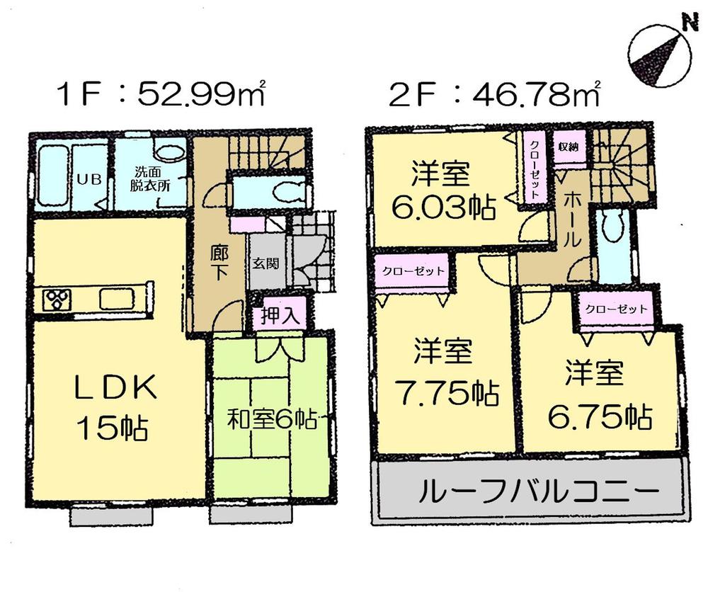 Floor plan. (9 Building), Price 32,900,000 yen, 4LDK, Land area 142.57 sq m , Building area 99.77 sq m