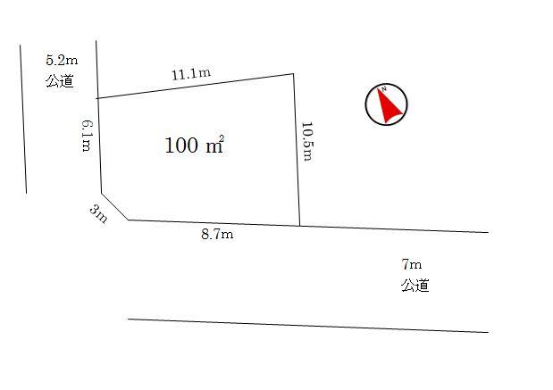 Compartment figure. Land price 17.8 million yen, Land area 100 sq m