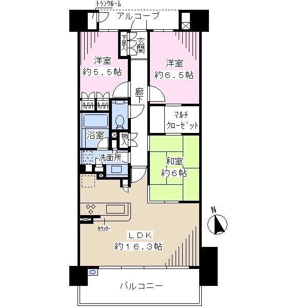 Floor plan. 3LDK, Price 26.2 million yen, Occupied area 78.93 sq m , Balcony area 12.6 sq m