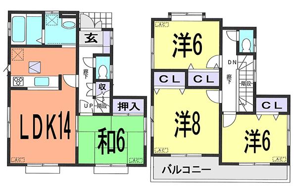 Floor plan. 24,800,000 yen, 4LDK, Land area 118.21 sq m , Building area 96.05 sq m