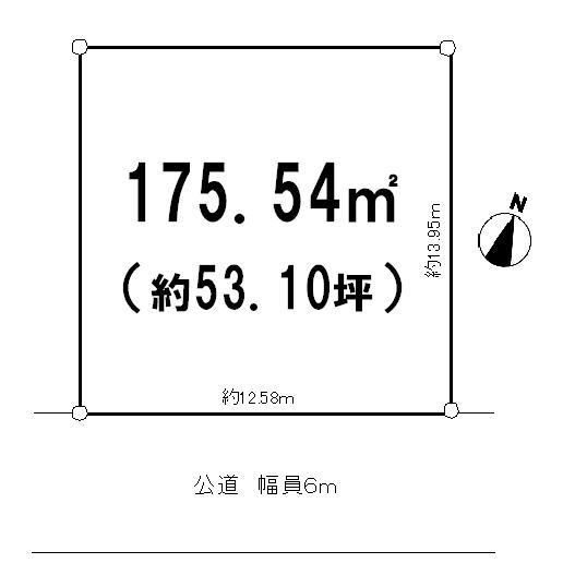 Compartment figure. Land price 28.8 million yen, Land area 175.54 sq m frontage, Depth. Ideal of shaping land