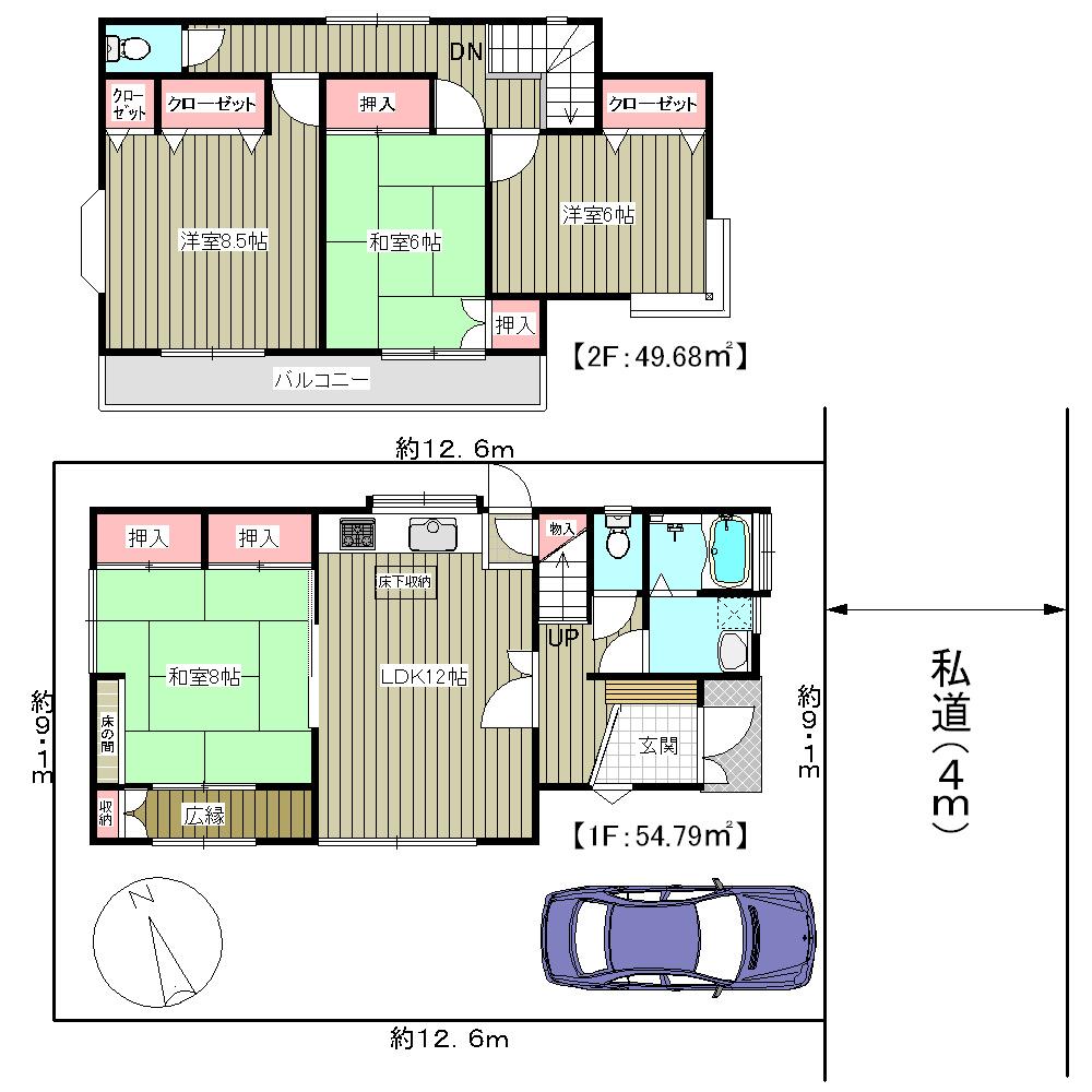 Floor plan. 13.7 million yen, 4LDK, Land area 115 sq m , Building area 104.47 sq m