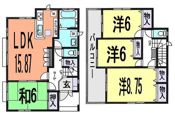 Floor plan. 29,800,000 yen, 4LDK, Land area 169 sq m , Building area 103.71 sq m