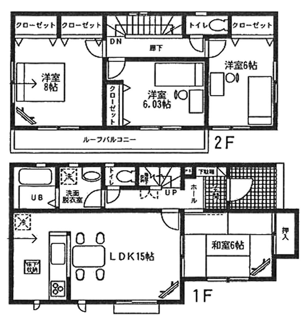 Floor plan. (Building 2), Price 29,900,000 yen, 4LDK, Land area 126.12 sq m , Building area 99.78 sq m