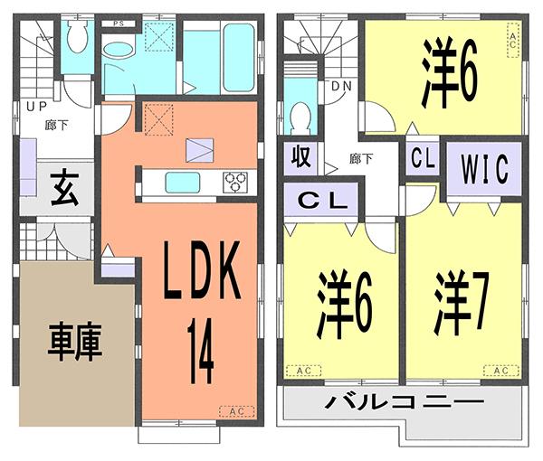 Floor plan. 27,800,000 yen, 3LDK, Land area 79.42 sq m , Building area 91.91 sq m