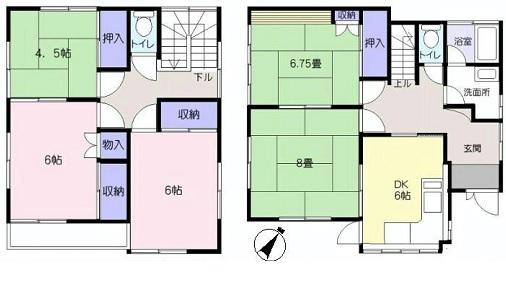 Floor plan. 18.5 million yen, 5DK, Land area 112 sq m , Building area 98.59 sq m