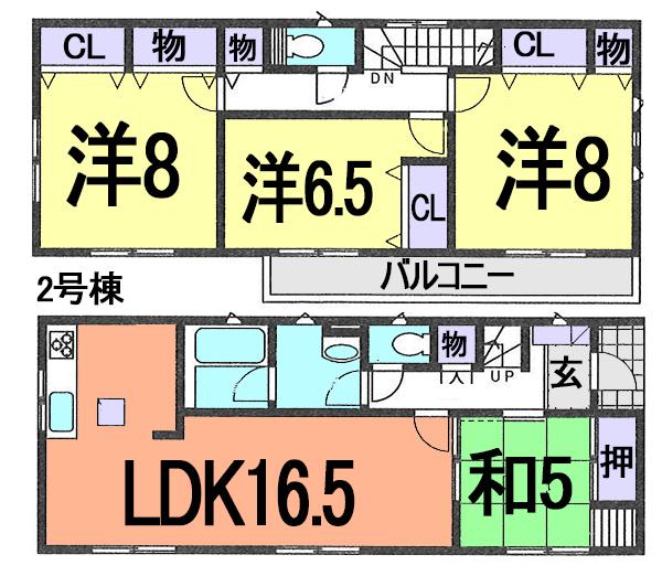 Floor plan. 35,800,000 yen, 4LDK, Land area 132.74 sq m , Also increases smile of building area 103.27 sq m family, Bright south-facing house