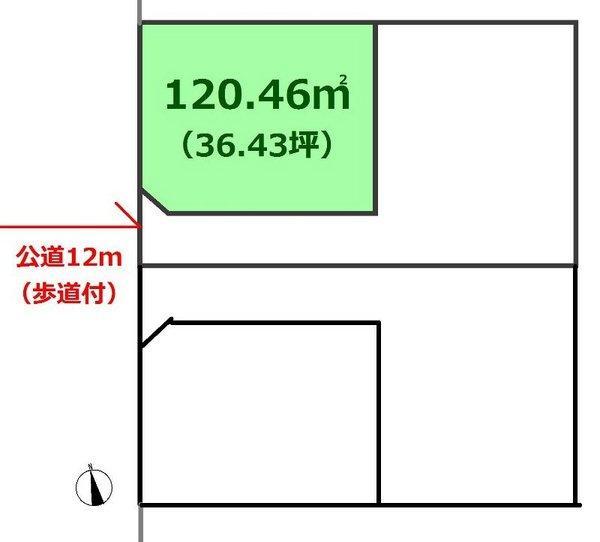 Compartment figure. Land price 19.9 million yen, Land area 120.46 sq m