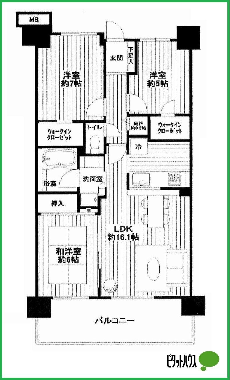 Floor plan. 3LDK, Price 19,800,000 yen, Occupied area 71.52 sq m