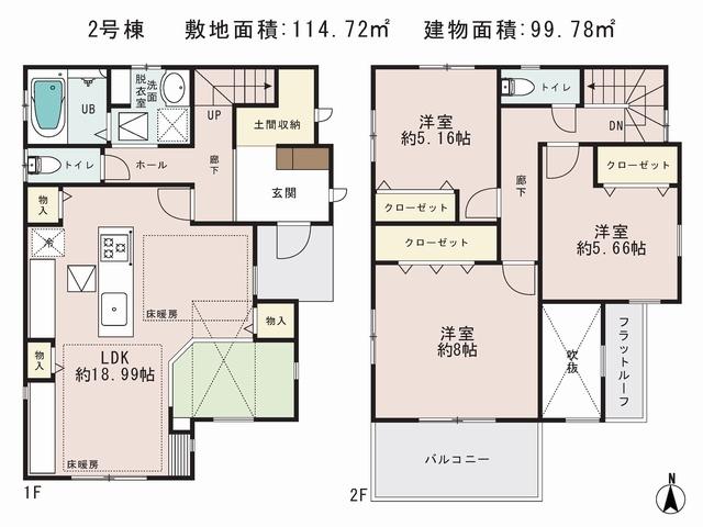 Floor plan. 30,800,000 yen, 3LDK, Land area 114.72 sq m , Building area 99.78 sq m