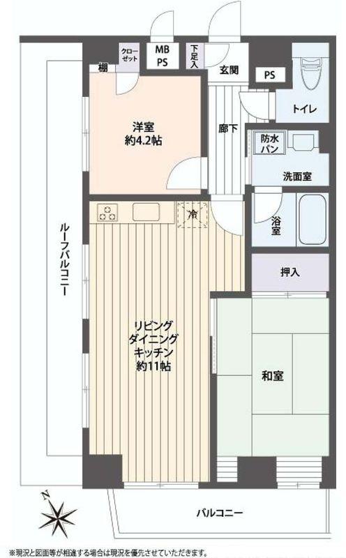 Floor plan. 2LDK, Price 15.2 million yen, Occupied area 52.38 sq m , Balcony area 5.79 sq m floor plan