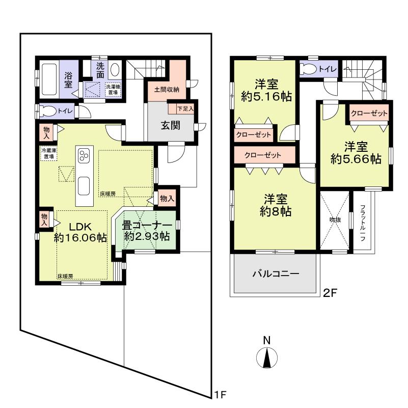 Floor plan. 30,800,000 yen, 3LDK, Land area 114.72 sq m , Building area 99.78 sq m