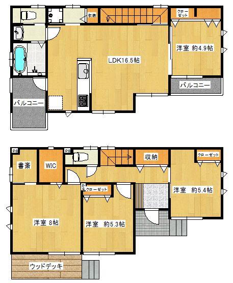 Floor plan. 31.5 million yen, 4LDK, Land area 105.26 sq m , Building area 100.19 sq m