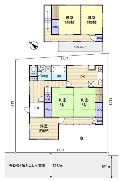 Floor plan. 21.5 million yen, 5DK, Land area 143.03 sq m , Building area 106.81 sq m is a floor plan of all rooms 6 quires more leeway