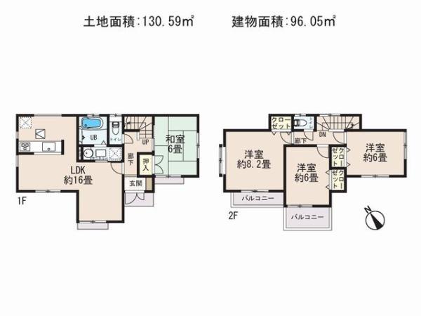 Floor plan. 35,800,000 yen, 4LDK, Land area 130.59 sq m , Priority to the present situation is if it is different from the building area 96.05 sq m drawings