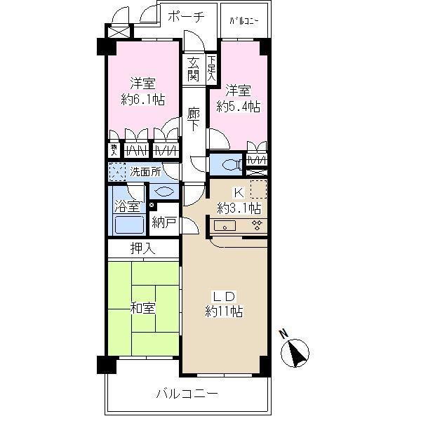 Floor plan. 3LDK + S (storeroom), Price 21,800,000 yen, Occupied area 71.86 sq m , Balcony area 12.9 sq m