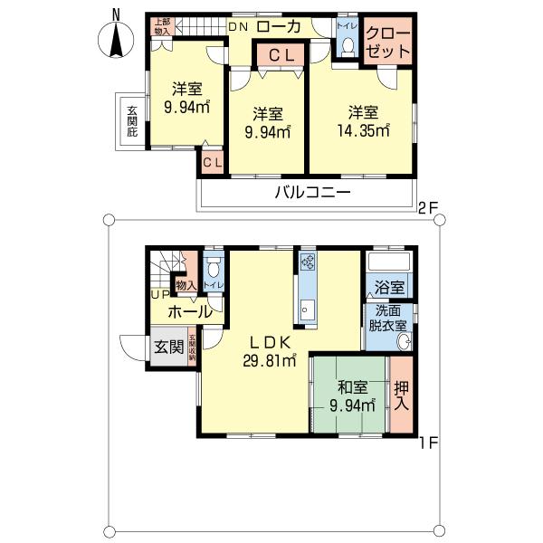 Floor plan. 38,800,000 yen, 4LDK, Land area 120.31 sq m , Building area 101.84 sq m