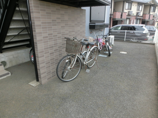 Building appearance. Place for storing bicycles