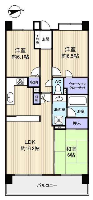 Floor plan. 3LDK, Price 19.3 million yen, Occupied area 75.27 sq m is a floor plan of all rooms 6 quires more leeway