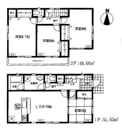 Floor plan. 29,800,000 yen, 4LDK, Land area 104.87 sq m , Building area 99.63 sq m