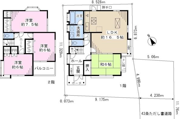 Floor plan. 27.3 million yen, 4LDK, Land area 100.02 sq m , Building area 101.84 sq m