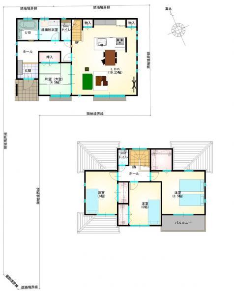 Floor plan. 36,800,000 yen, 4LDK, Land area 153.28 sq m , The building is the area 109.29 sq m Zenshitsuminami-facing room