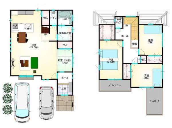 Floor plan. 36,800,000 yen, 4LDK, Land area 132.28 sq m , Building area 109.29 sq m