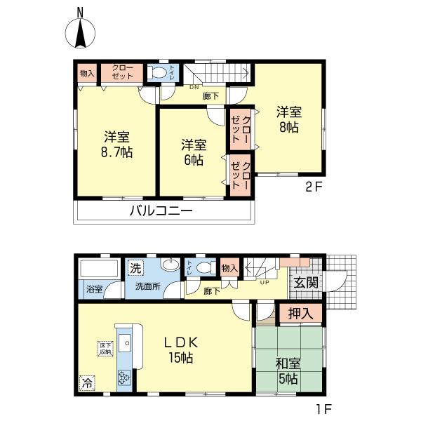 Floor plan. 27,800,000 yen, 4LDK, Land area 104.87 sq m , Building area 99.68 sq m