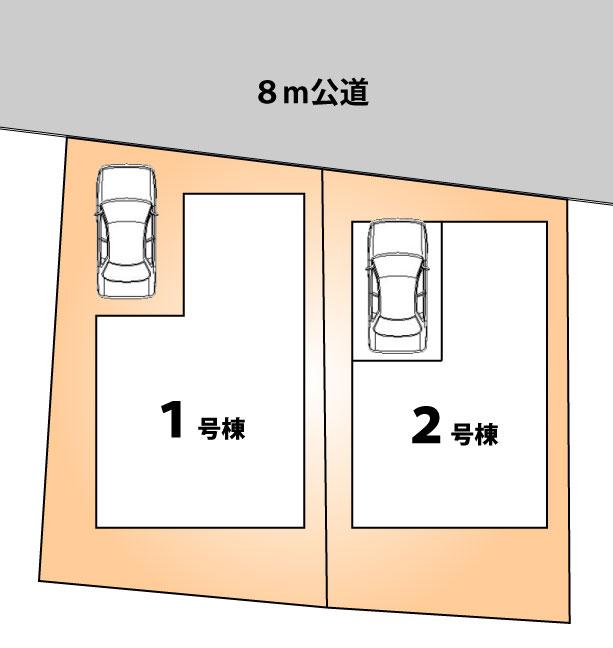 The entire compartment Figure. 29 square meters facing the public road 8m ~ All two buildings of Saginumadai of more than 31 square meters.